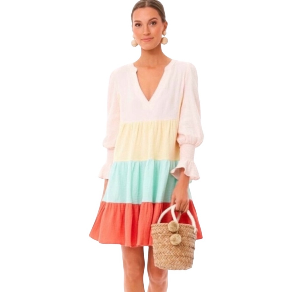 Pomander Place Multicolor Kenzo Tiered Long Sleeve Dress